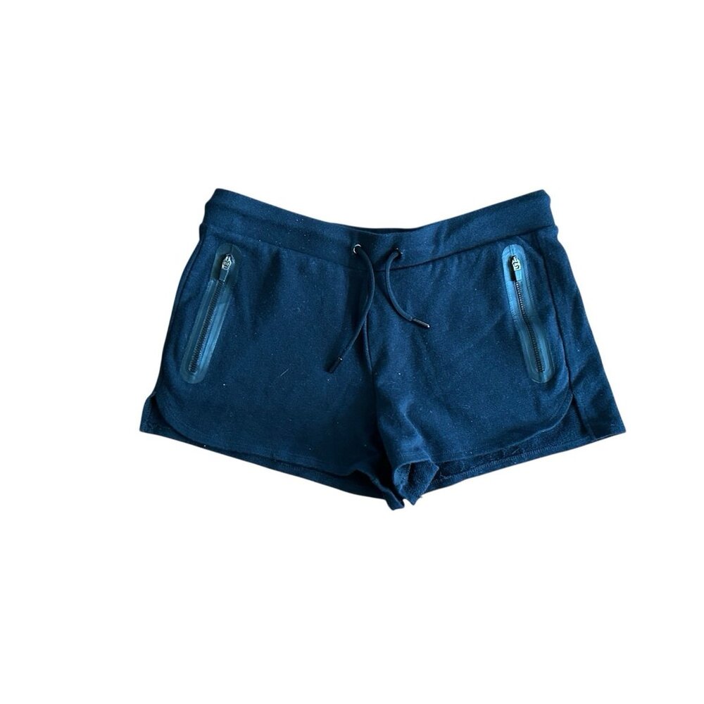 Fabletics Amara Black‎ French Terry Athletic Shorts Zipper Pockets Adjustable M